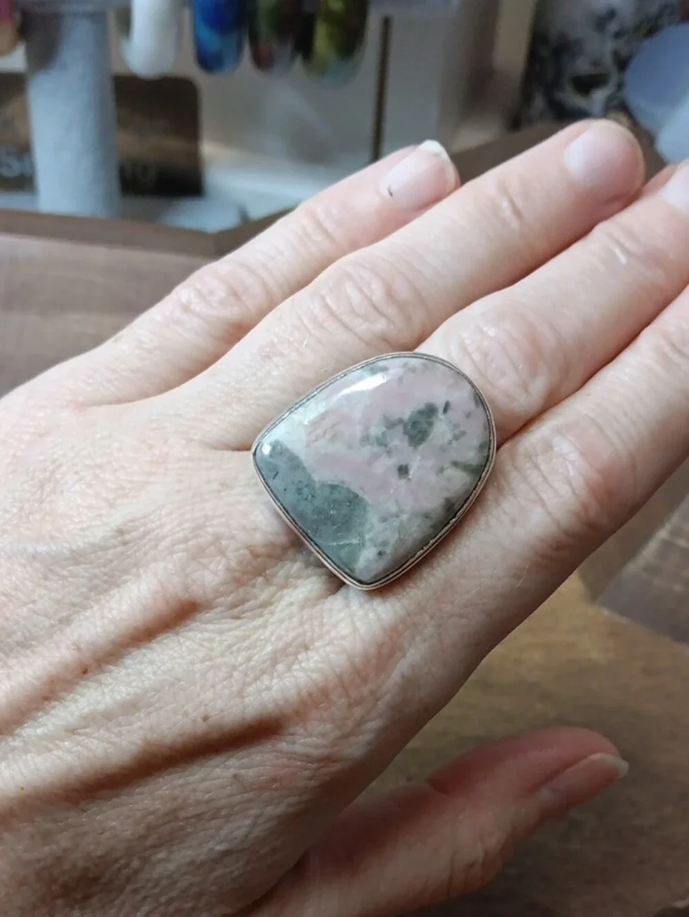 Handcrafted Pink Cobalt Calcite Statement Ring - Women Jewelry